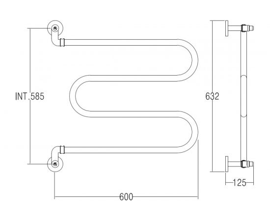Водяной полотенцесушитель Margaroli Vento 400, цвет: хром 400CR – изображение 2