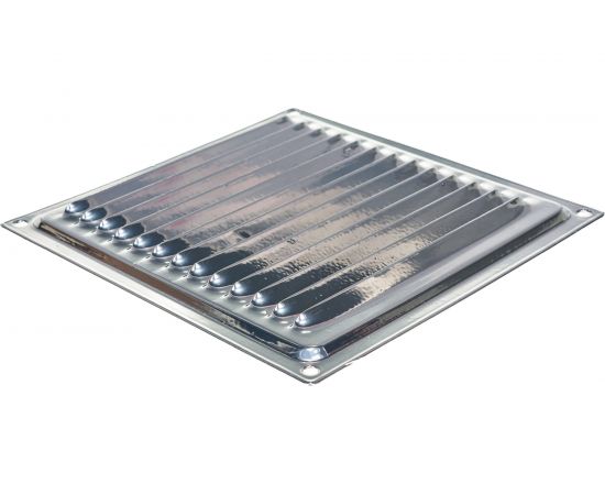 Решётка металлическая с сеткой (серебряная;150x150 мм) Эвент ВРС – изображение 3