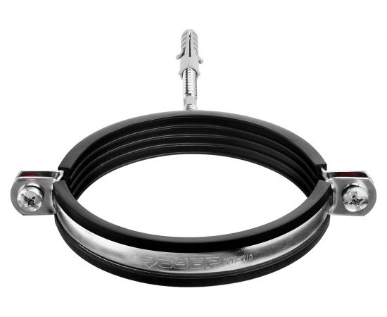 Трубный хомут с гайкой Зубр оцинкованный, в комплекте с сантехнической шпилькой и дюбелем, 1/2" 37866-20-24_z01 – изображение 3