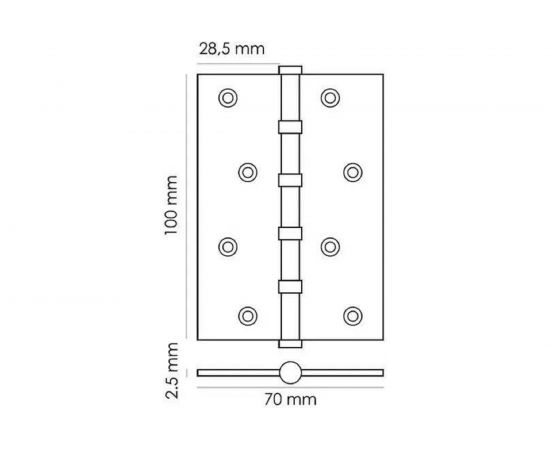 Латунная петля MORELLI цвет-бронза MBU 100X70X3-4BB AB 9010230 – изображение 4