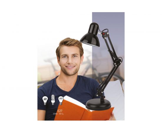 Настольный светильник ЭРА N-214-E27-40W-BK черный Б0035068 – изображение 5