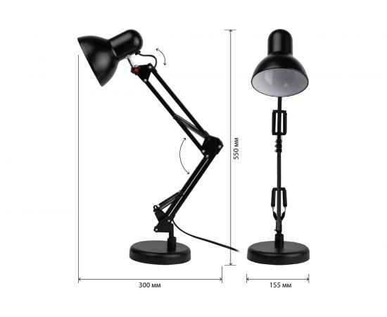 Настольный светильник ЭРА N-214-E27-40W-BK черный Б0035068 – изображение 10