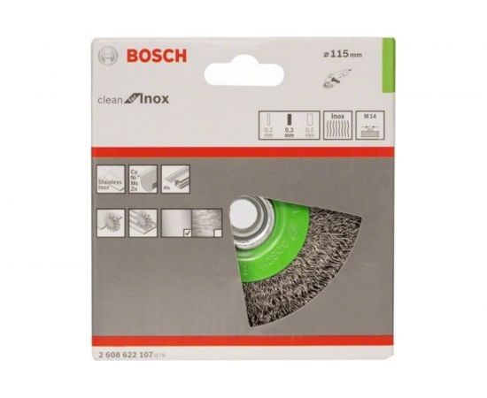 Щетка дисковая (115 мм; М14) INOX Bosch 2608622107 