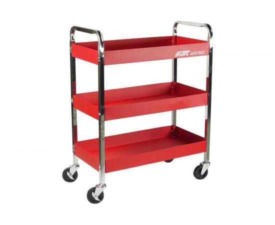Тележка инструментальная (3 секции, красная, на колесах, с открытым отсеком) JTC S1073 
