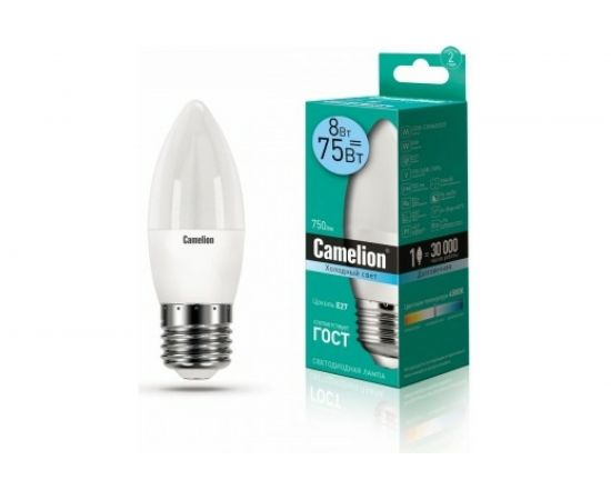 Светодиодная лампа Camelion LED8-C35/845/E27 8Вт 220В 12390 