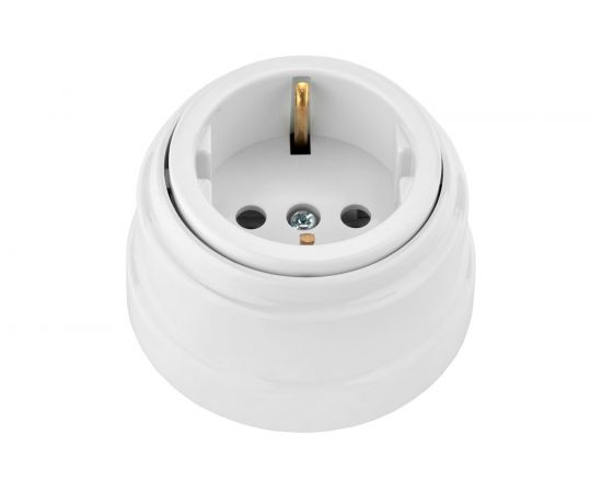 Розетка Bylectrica РА16-0202 1-местная с заз. контактом 16А ОУ, серия РЕТРО 