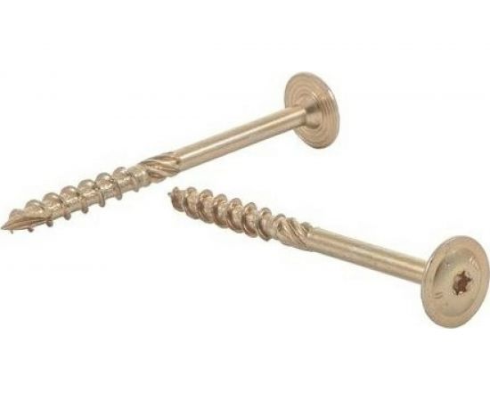 Шуруп Rusconnect CT 06080 с/нарез. д/дерева, прессшайба 6х80 200 шт. Желтый цинк 320608i 