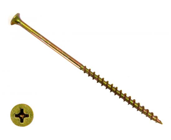 Саморез по дереву КРЕП-КОМП жёлтый цинк PH-2, 4,8х152, 100 шт. ждп15248ф 