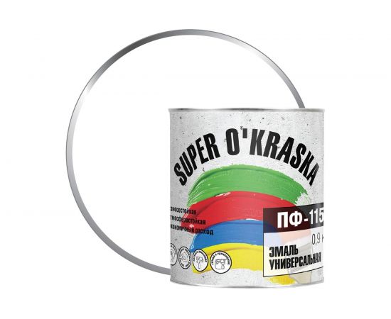 Эмаль super maler ПФ-115 белый глянцевый 0,9кг Лк-00005637 