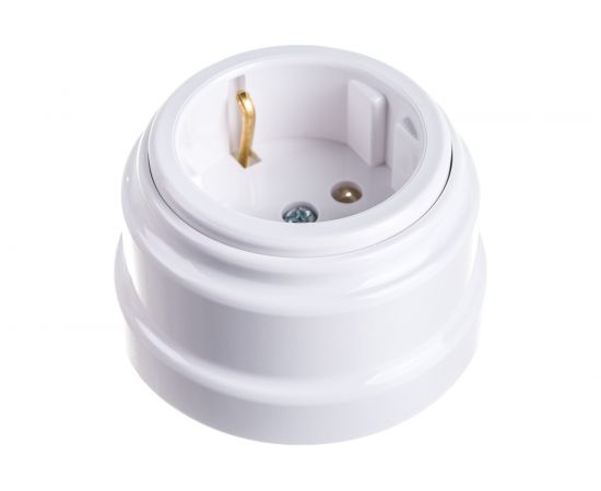 Розетка Bylectrica РА16-0202 1-местная с заз. контактом 16А ОУ, серия РЕТРО – изображение 2