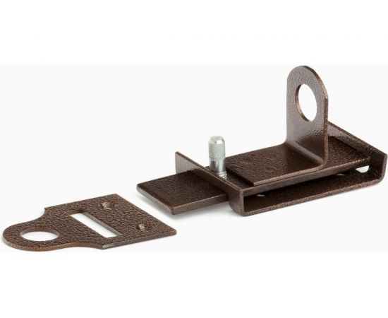 Накладной универсальный засов с проушинами Делга (медь; с плоским ригелем; 103 мм) Д823 – изображение 2