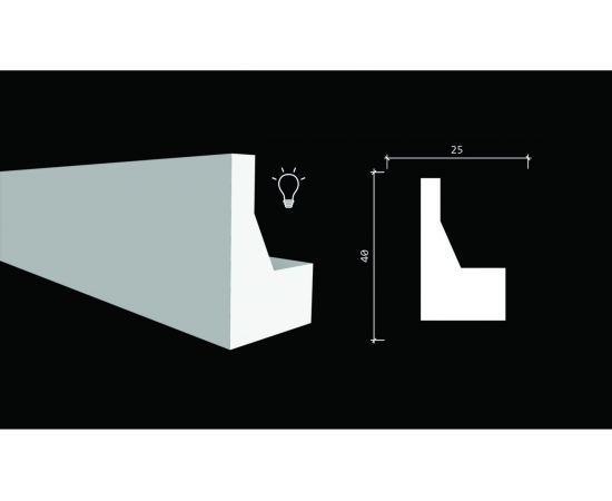 Потолочный карниз Decor-Dizayn ударопрочный влагостойкий под LED подсветку 40Х25Х2000 мм DD616 – изображение 2