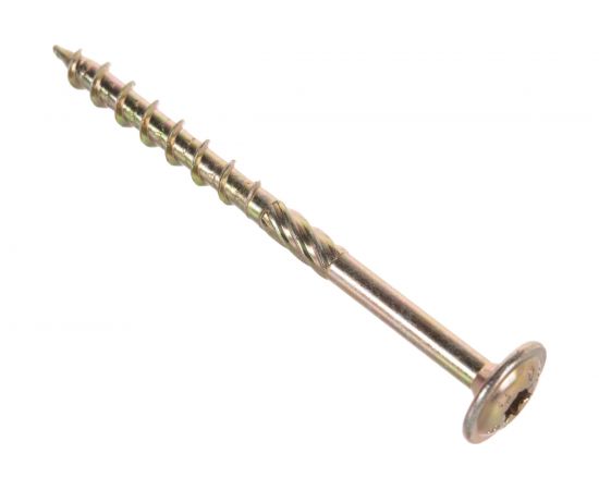 Шуруп Rusconnect CT 06080 с/нарез. д/дерева, прессшайба 6х80 200 шт. Желтый цинк 320608i – изображение 3