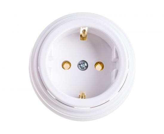 Розетка Bylectrica РА16-0202 1-местная с заз. контактом 16А ОУ, серия РЕТРО – изображение 3