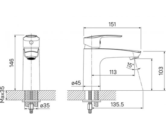 Смеситель для умывальника IDDIS Ray RAYSB00i01 – изображение 3