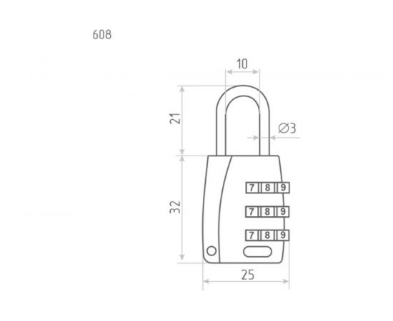 Навесной кодовый замок НОРА-М 608 серебро 17087 – изображение 4