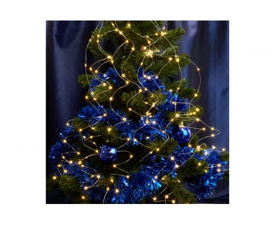 Гирлянда FERON CL53 на елку, 200 LED теплый белый, 10 веток 20 лампочек, 2м + 1м шнур, IP20 32985 