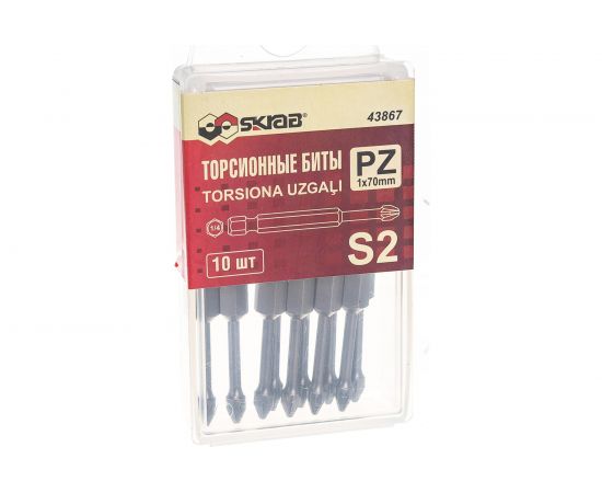 Биты торсионные (10 шт; PZ1; 70 мм) SKRAB 43867 