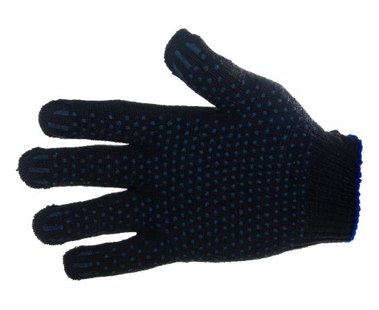 Хлопчатобумажные перчатки с ПВХ Домашний Сундук Мастер, черные, ДС-36 