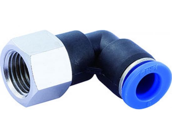 Фитинг цанговый угловой с внутренней резьбой 3/8F для трубки диаметром 8 мм SHPI PLF 08-R03 