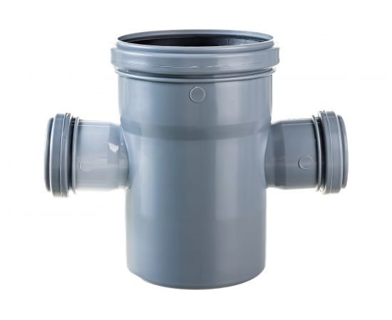 Канализационная одноплоскостная крестовина 110/50/50, 87 градусов, серый 11326 