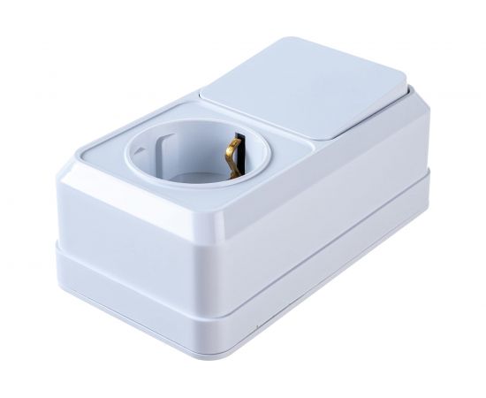 Вертикальный блок: розетка+выключатель Intro 270501 10-16А 250В, IP20, ОУ, Quadro, белый Б0036165 