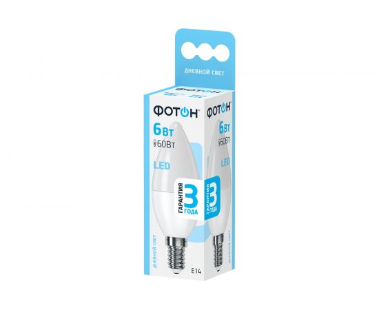 Светодиодная лампа ФОТОН LED B35 6W E14 4000K 22830 