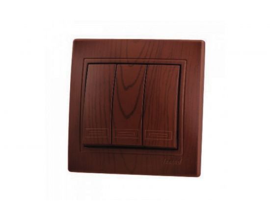 Тройной выключатель Lezard MIRA вишня 701-0601-109 