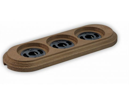 Тройная рамка Retrika, ретро старое дерево, серия Овал RD-03021 