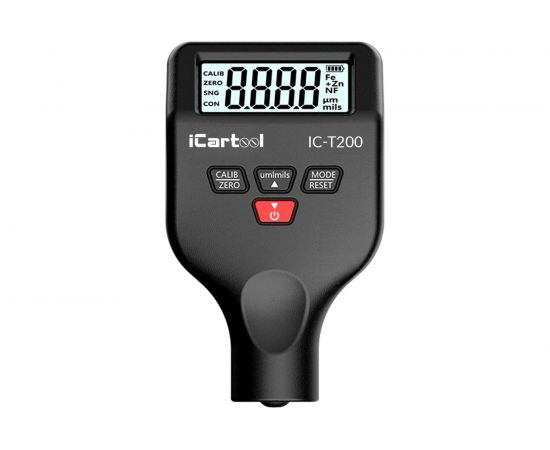 Толщиномер лакокрасочных покрытий iCartool nFe/Fe, точность 2,5%, макс.1500 мкм, подсветка дисплея IC-T200 