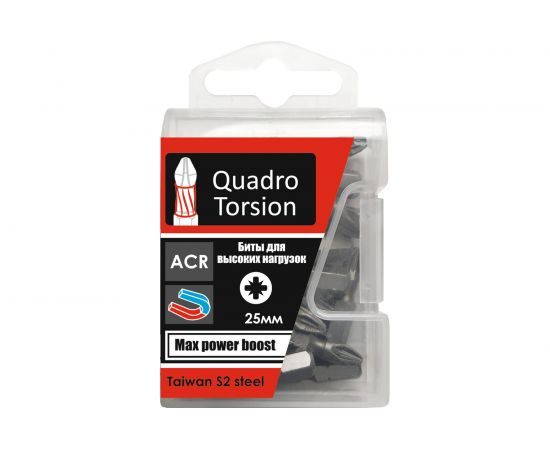 Бита (10 шт; PZ1; 25 мм; 1/4) Quadro Torsion 420125 