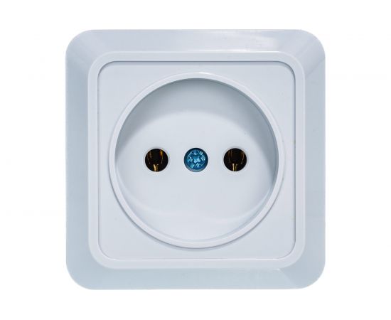 Одноместная розетка АБК-СИЛА без заземляющего контакта 16А 220В керамика "АЛЬТАИР" белая 5400301 – изображение 2