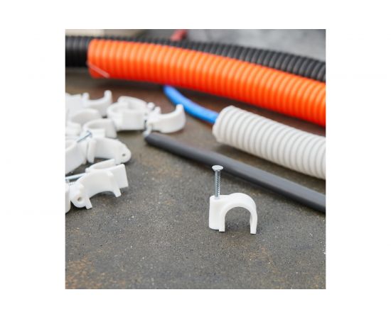 Круглый крепеж кабеля REXANT 12 мм, белый упак. 50 шт 07-4012 – изображение 2