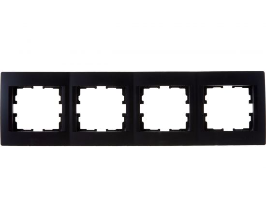 Четырехместная горизонтальная рамка Lezard KARINA без вставок, чёрный бархат 707-4200-149 – изображение 2
