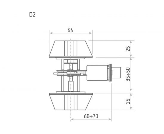 Врезной замок НОРА-М D2 мат.золото кл./кл. В 12650 – изображение 2