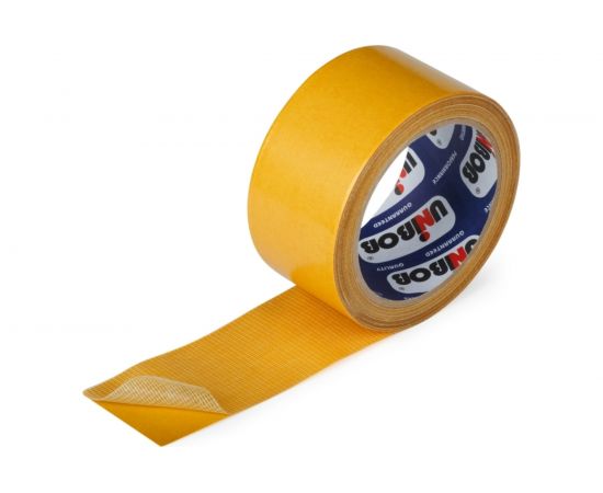 Двусторонняя клейкая лента UNIBOB Профи тканевая, для подогреваемых полов, 50 мм х 10 м 211744 – изображение 2