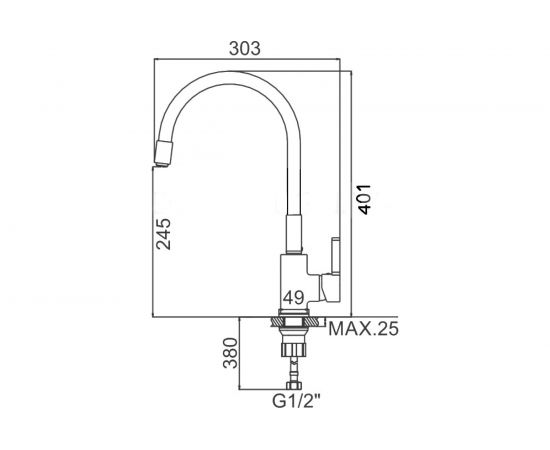 Смеситель для кухни LEDEME гибкий шланг, черный/хром L4898-2 808289 – изображение 2