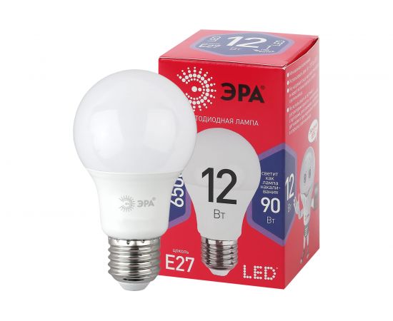 Светодиодная лампа ЭРА LED A6012W865E27 R, груша, 12Вт, холодный, E27 Б0045325 – изображение 2