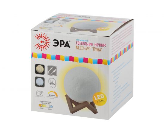 Настольный светильник ЭРА NLED4911WW белый, Луна Б0043093 – изображение 2