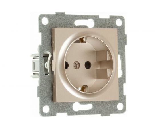 Механизм розетки GUSI ELECTRIC Ugra 1-ой с/з с з/ш, СУ, 16А, 250В, шампань С11Р4-027 – изображение 2