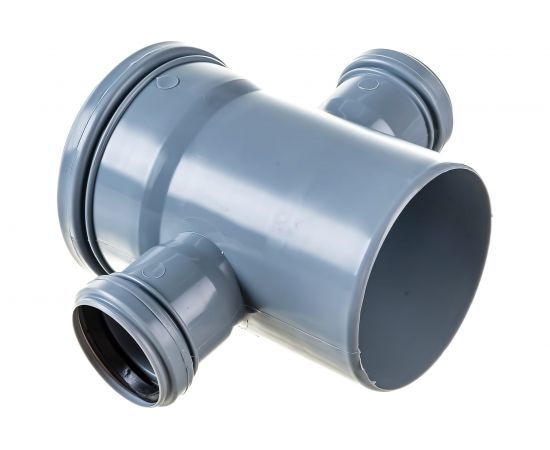 Канализационная одноплоскостная крестовина 110/50/50, 87 градусов, серый 11326 – изображение 2