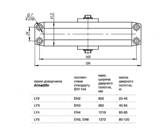 Дверной доводчик ARMADILLO LY5 120 кг, морозостойкий, белый 13651 – изображение 2