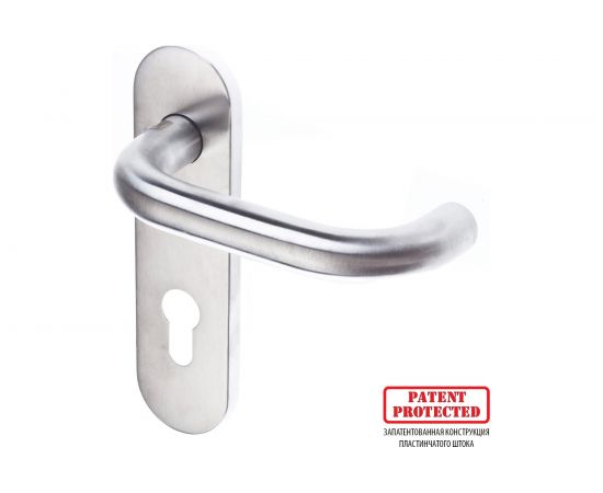 Гарнитур DOORLOCK DL 038KP/F-S9 PZ72 U-form Rt нерж. сталь, на короткой накладке, шпиндель 9мм 73314 – изображение 2