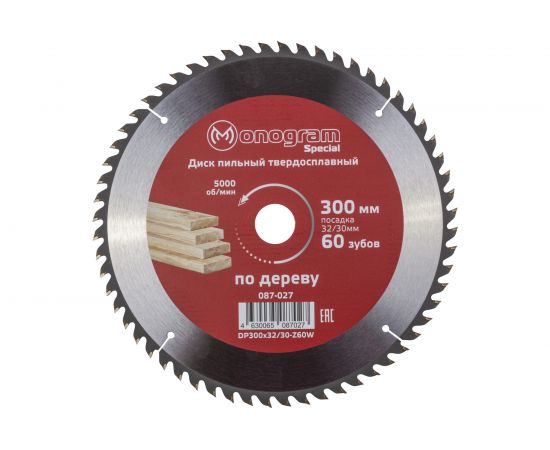 Диск пильный твердосплавный по ДСП Special (300х32/30 мм; 60 зубов) MONOGRAM 087-027 – изображение 3
