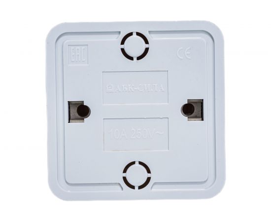 Одноместная розетка АБК-СИЛА без заземляющего контакта 16А 220В керамика "АЛЬТАИР" белая 5400301 – изображение 3