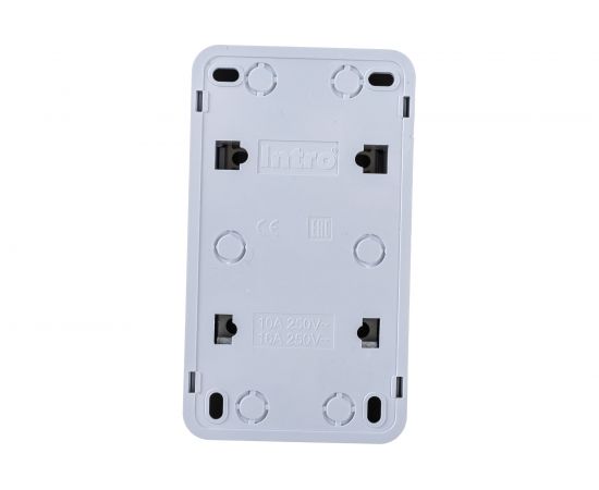 Вертикальный блок: розетка+выключатель Intro 270501 10-16А 250В, IP20, ОУ, Quadro, белый Б0036165 – изображение 3