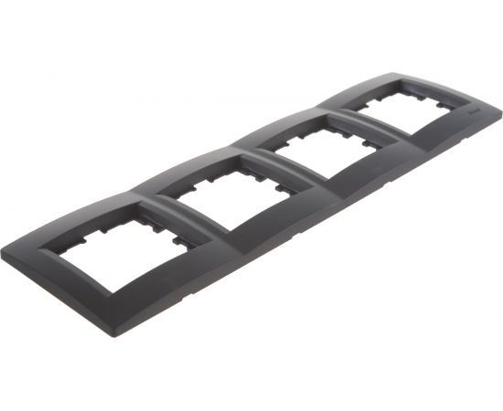 Четырехместная горизонтальная рамка Lezard KARINA без вставок, чёрный бархат 707-4200-149 – изображение 4