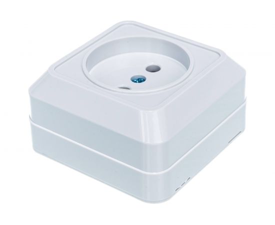 Одноместная розетка АБК-СИЛА без заземляющего контакта 16А 220В керамика "АЛЬТАИР" белая 5400301 – изображение 4