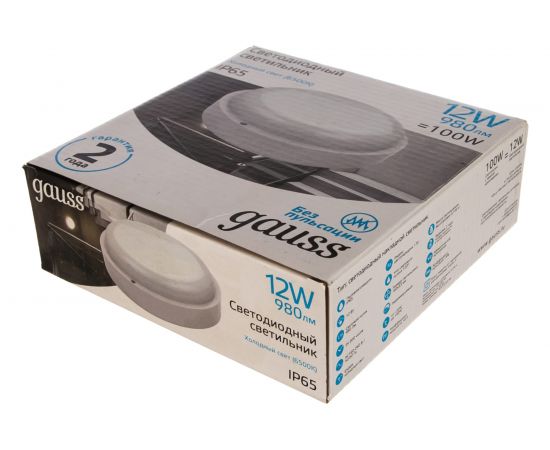Светодиодный круглый светильник IP65 12W 6500K Gauss 126411312 – изображение 5