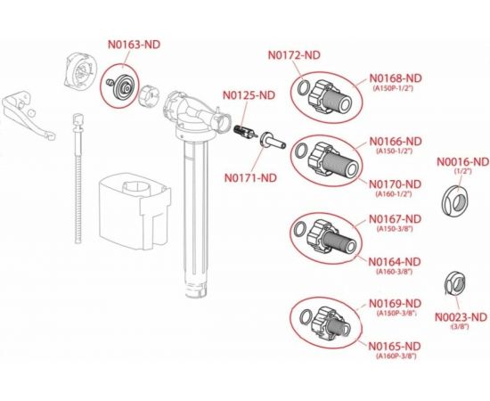 Впускной механизм с боковой подводкой для керамических бачков Alca Plast A150-1/2 00066368 – изображение 5